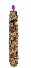 MAXI parrot fruit treat stick with pink hanging loop