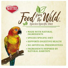 Kaytee Food from the Wild species specific diet bag with conure illustration and text
