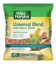 Wild Harvest Universal Blend for Small Birds seed bag, green and tan