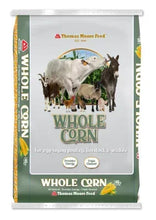 Thomas Moore Feed whole corn animal feed bag with hay and farm animal graphics