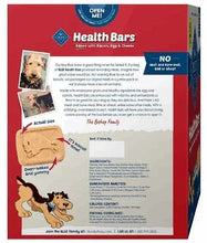 Blue Buffalo Health Bars dog treat box back with nutrition and ingredients panel
