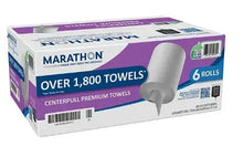 White 1-ply centerpull paper towel rolls multipack, 6 rolls in box