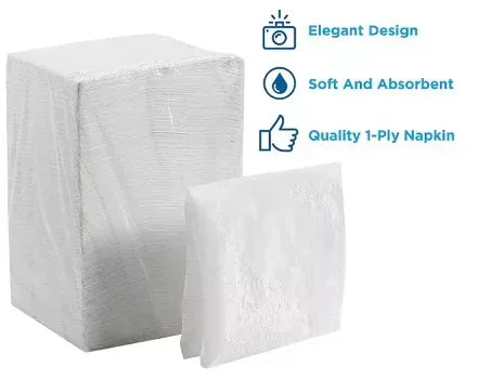 Marathon Embossed Dinner Napkins, 1-Ply, 16" x 16", White (500/pk., 3 pk.)