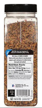 Montreal steak seasoning bottle back label with barcode and nutrition facts