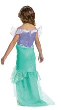 Girls mermaid light-up costume, off-shoulder purple top and layered mint-green skirt