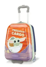 Kids rolling luggage set with orange Precious Cargo front and purple gradient sides