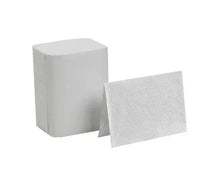 White interfold 1-ply napkin sheets, one stack and one unfolded