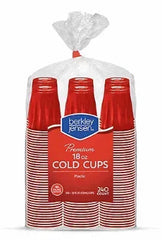 Berkley Jensen 18-Oz. Plastic Cups, 240 ct. - Red