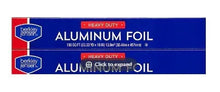 Heavy-duty aluminum foil in box packaging, 18 in width, 150 sq ft