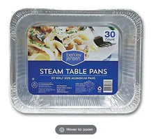 Steam table pans set of 30 half-size aluminum pans in foil tray package
