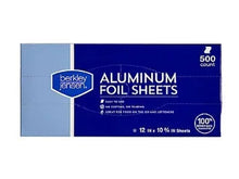 Aluminum foil sheets box with 500-count sheets, 12 in x 10 in