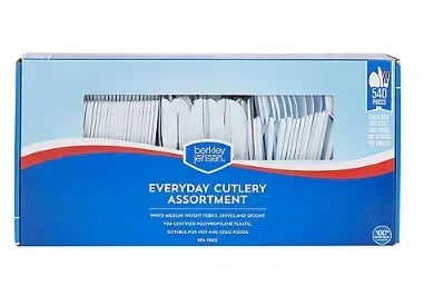 Berkley Jensen Plastic Cutlery Combo, 540 ct. - White