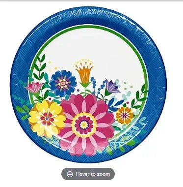 Berkley Jensen Colorful Blossom Paper Plates, 100 ct.