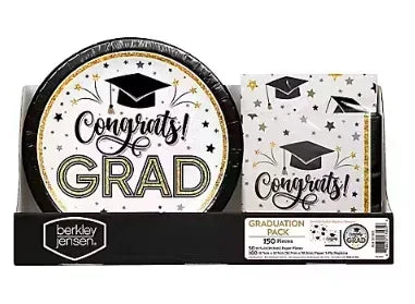 Berkley Jensen Grad Time Party Pack with 10" Plates and Napkins, 150 ct.