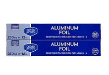 Aluminum foil two-pack box, 250 sq ft rolls, 12 in width