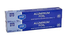 Aluminum foil box, 250 sq ft rolls, 12 in width