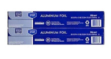 Aluminum foil box back panel with bar code and 250 sq ft specs