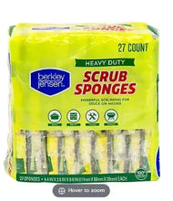 Berkley Jensen heavy duty scrub sponge multipack, yellow, 27 count