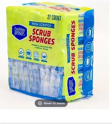 Berkley Jensen Non Scratch Cellulose Scrub Sponges, 27 ct.