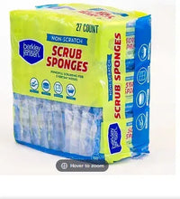 Non-scratch scrub sponge pack, yellow and blue, 27 count