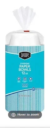 Berkley Jensen Everyday 12 oz. Paper Bowls, 200 ct.