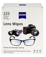 ZEISS lens wipes box, 220 individually wrapped cleaning wipes