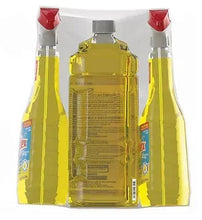 Windex multi-surface disinfectant cleaner bottles, yellow, two side triggers and center