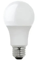 LED A19 light bulb with frosted globe and metal screw base