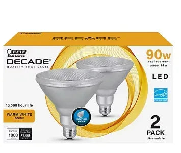Feit Electric Decade 90W Equivalent LED PAR38 Light Bulb, 2 pk. - Warm White