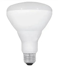 LED BR30 light bulb with frosted white dome and screw base
