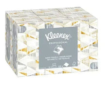 Kleenex Professional hand towel case with gold geometric pattern and clear wrap