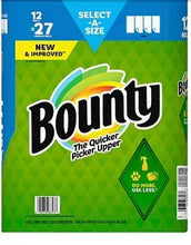 Bounty paper towels package, green and white design with Select-A-Size