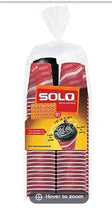 SOLO 81 ct hot paper cups, red-and-white striped, to-go pack in bag