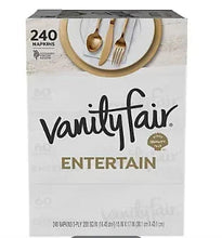 Vanity Fair 3-ply impressions napkins, 240-count box, white with gold accents