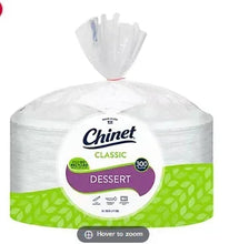 Disposable dessert plate pack with Chinet logo and 300 count label