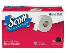 Scott jumbo 2-ply bathroom tissue 6-roll pack with large paper rolls