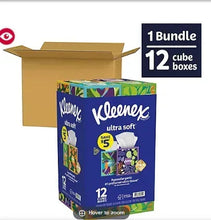 Kleenex Ultra Soft tissue bundle: 12 cube boxes in cardboard carton