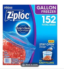 Ziploc Gallon Freezer bag pack, 152-count total, stay-open design