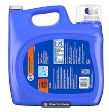 all liquid laundry detergent jug, back label with usage directions, 250 fl oz