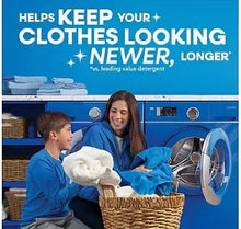 Persil detergent bottles with label text and washing machine scene
