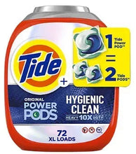 Tide Hygienic Clean heavy duty laundry detergent pods container, original scent, 72 loads