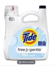 Tide free & gentle liquid laundry detergent jug, 152 loads