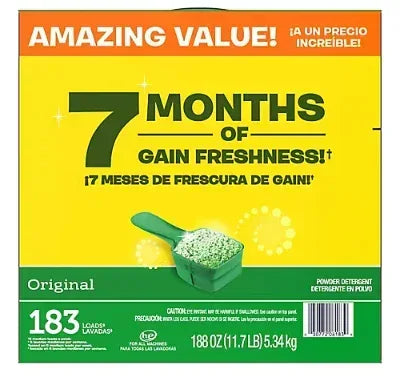 Gain Powder Laundry Detergent, 188 oz./183 Loads - Original Scent