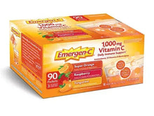 Emergen-C vitamin C drink mix variety box, 90 packets, Super Orange, Raspberry, Tangerine