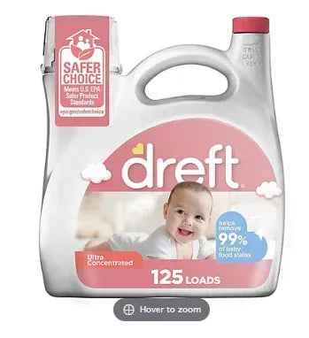 Dreft Ultra Concentrated Liquid Baby Laundry Detergent, 125 Loads, 170 fl. oz.