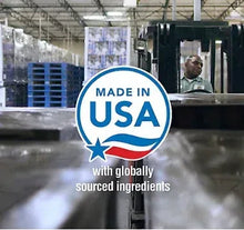 Made in USA badge with globally sourced ingredients