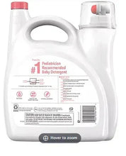Dreft baby laundry detergent jug back label with directions and barcode