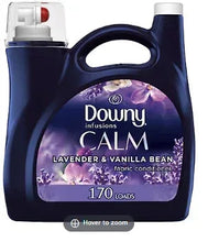 Downy fabric conditioner bottle with lavender and vanilla bean label, 170 loads