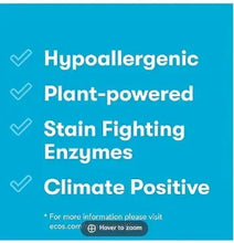 Hypoallergenic plant-powered stain fighting enzymes climate positive panel