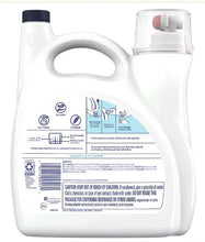 Laundry detergent jug back panel with ingredient and caution text areas